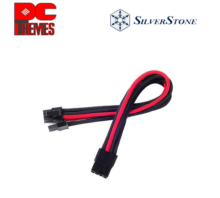 SILVERSTONE 6+2 Pin PCIe Extension 250mm [Black-Red]