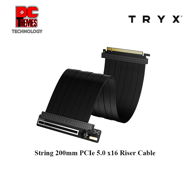 TRYX String 200mm PCIe 5.0 x16 Riser Cable - Black