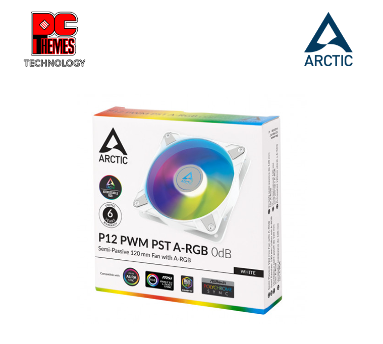 ARCTIC P12 PWM PST ARGB Fan -White