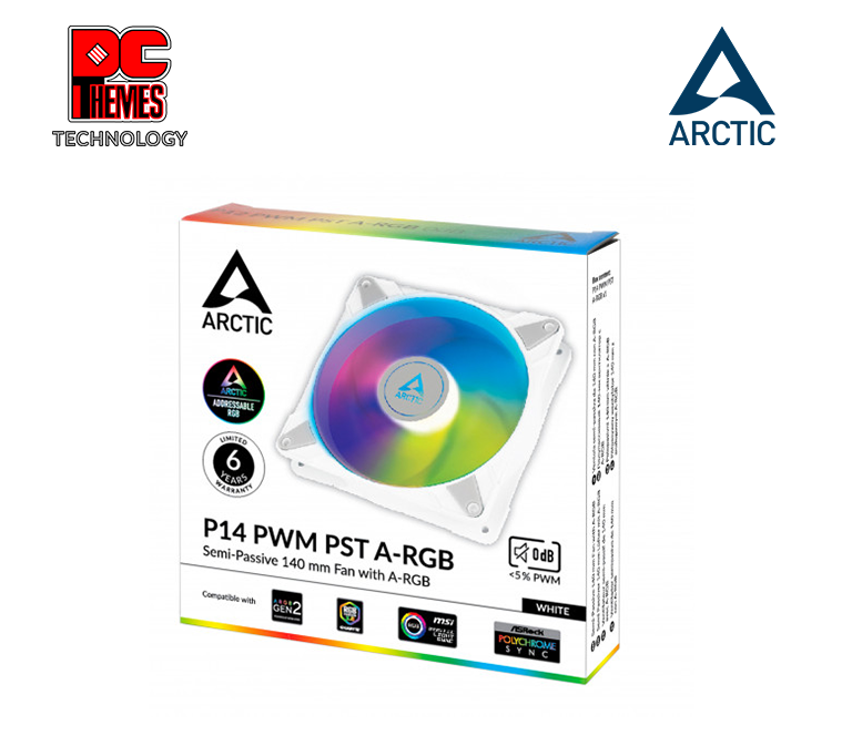 ARCTIC P14 PWM PST ARGB Fan - White