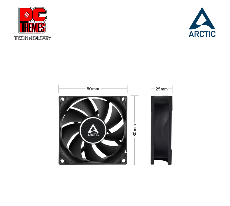 ARCTIC F8 PWM PST 80 mm PWM Fan with Cable Splitter (Black)