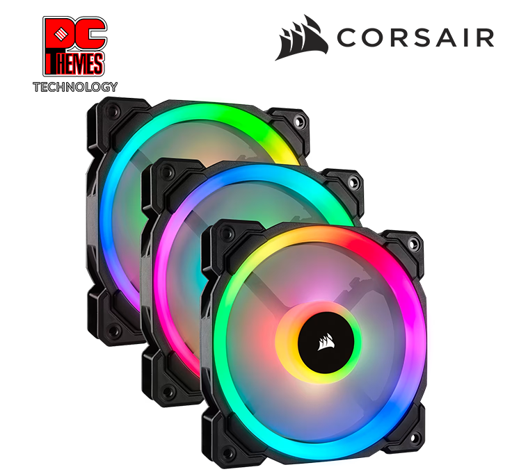 Corsair LL120 RGB 120mm Dual Light Loop RGB LED PWM 3 Fan Pack with Lighting Node PRO