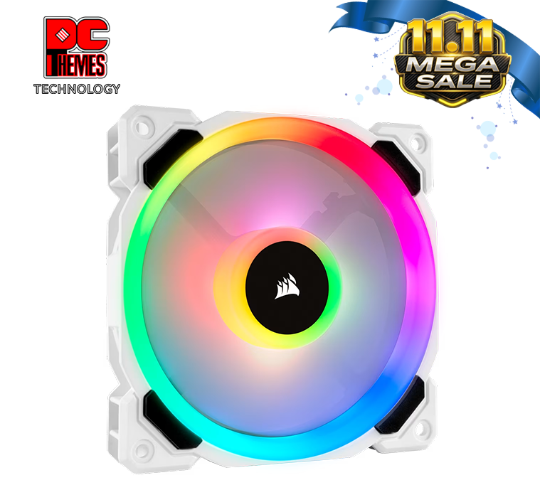 Corsair LL120 RGB 120mm Dual Light Loop White RGB LED PWM Fan - Single Pack