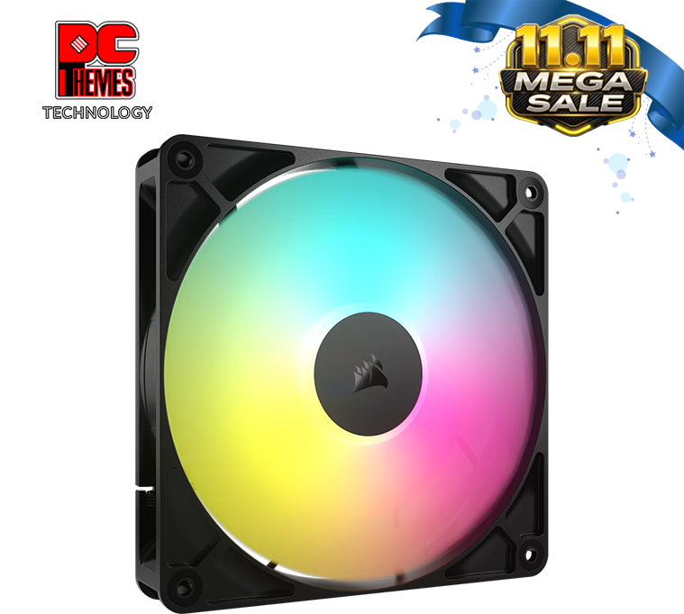 CORSAIR RS140 ARGB 140mm PWM Fan, Single Pack - Black