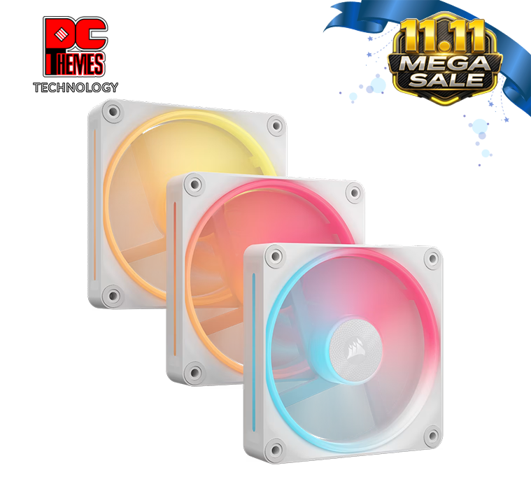 CORSAIR iCUE LINK LX120-R RGB 120mm PWM Reverse Fan Triple Pack - White