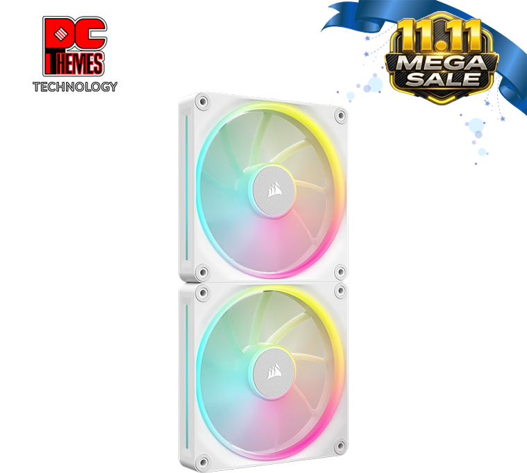 CORSAIR iCUE LINK LX140 RGB 140mm PWM Fan Dual Pack - White