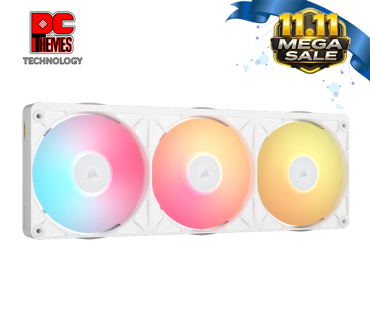 CORSAIR LX RGB Series, iCUE LINK LX360 RGB White, 360mm RGB Fan, Triple Fan