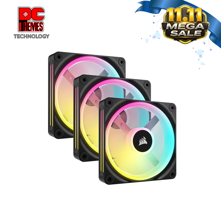 CORSAIR iCUE LINK QX120 RGB WHITE, 120mm Magnetic Dome RGB Fan, Starter Kit (Triple Fan Kit)
