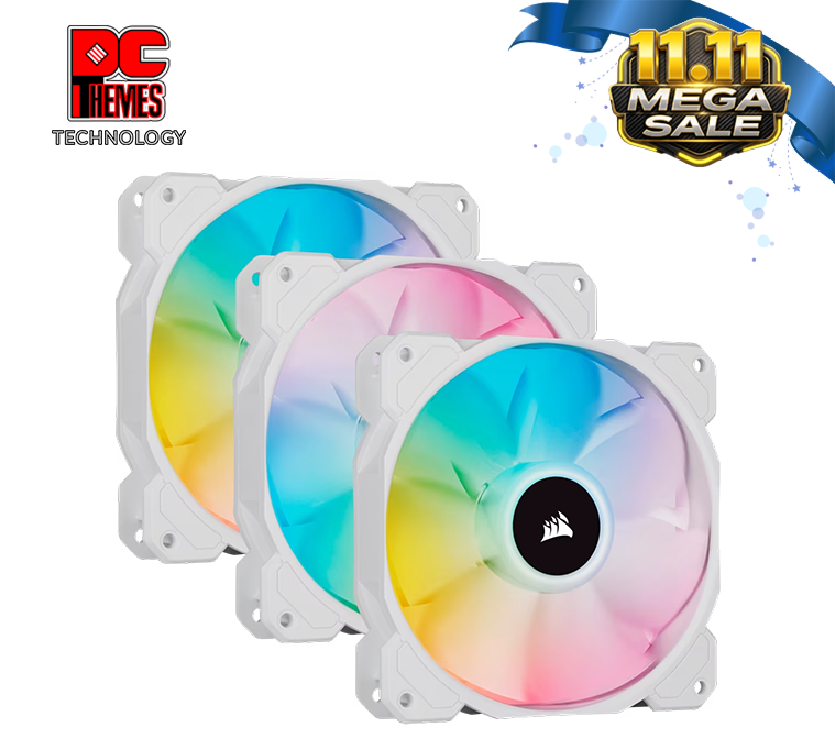 Corsair iCUE SP120 RGB ELITE Performance 120mm Fan - Triple Pack - White
