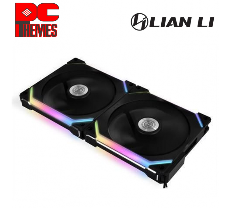 LIAN LI Uni Fan SL140 RGB Revolutionary Daisy-Chain A-RGB 2 Fan Pack - [Black]
