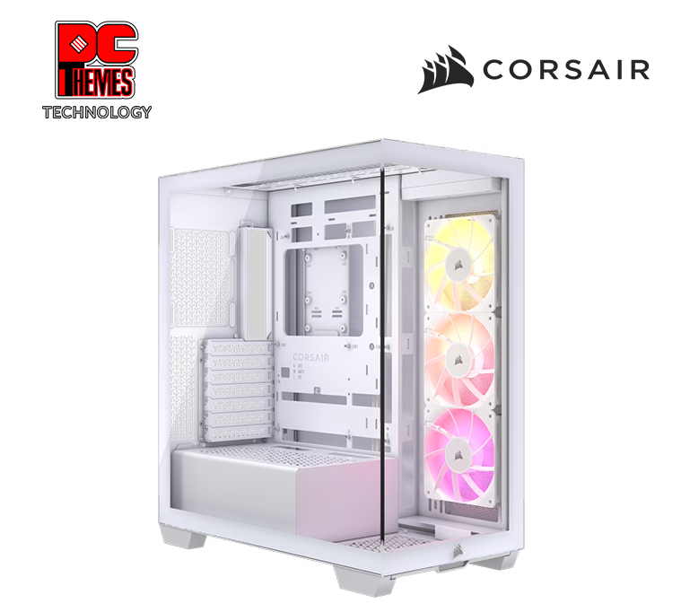 CORSAIR 3500X RGB Tempered Glass Mid-Tower PC Casing - White