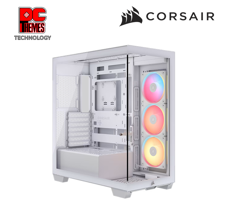 CORSAIR 3500X LX-R RGB iCUE Link Tempered Glass Mid-Tower PC Case, White