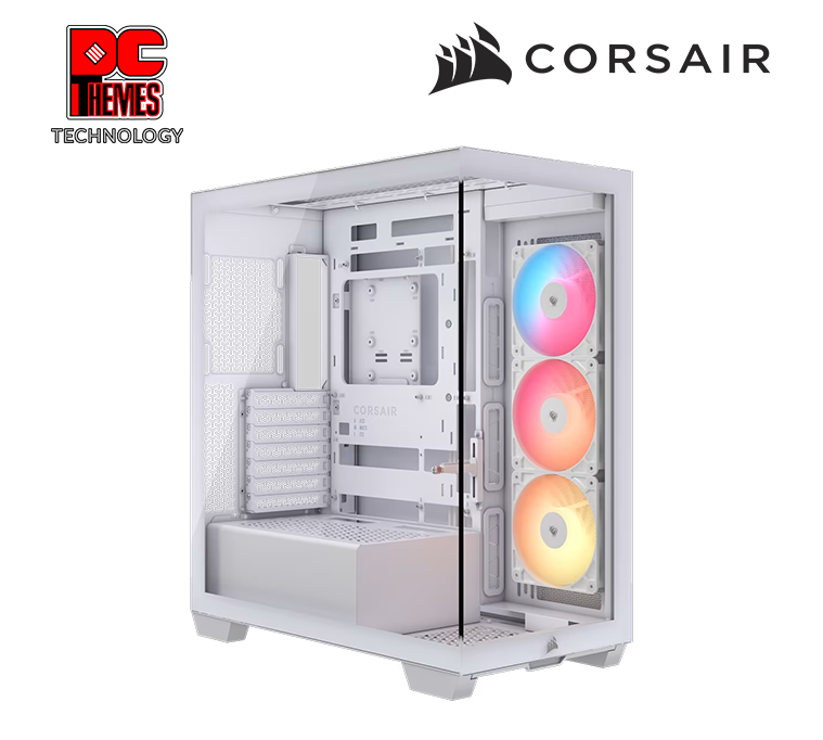CORSAIR 3500X RS-R ARGB Tempered Glass Mid-Tower PC Case, White