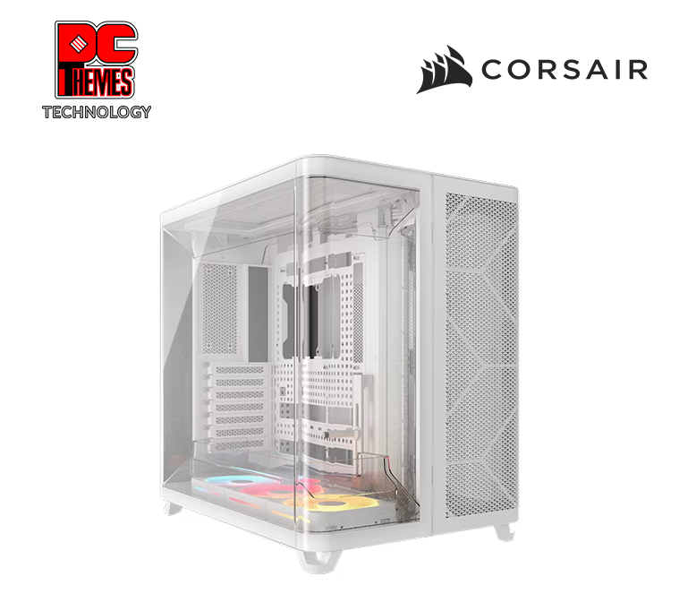 CORSAIR AIR 5400 LX-R iCUE LINK Tempered Glass Mid-Tower Casing - White