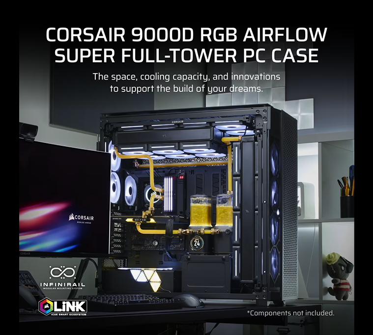 CORSAIR 9000D RGB AIRFLOW Super-Tower Case - Black
