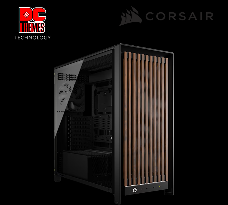 CORSAIR FRAME 5000D WOOD RS Modular Mid-Tower PC Case, Black/Walnut
