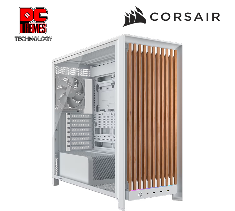 CORSAIR FRAME 5000D WOOD RS Modular Mid-Tower PC Case, White/Oak