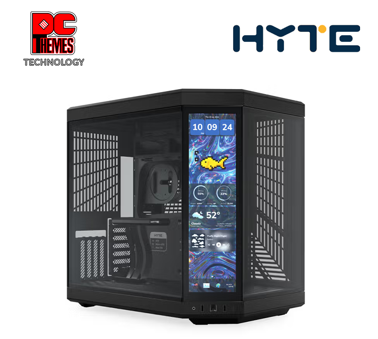 HYTE Y70 TG Touch Infinite Dual Chamber Mid-Tower Casing - Pitch Black