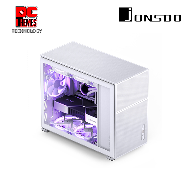 JONSBO D31 Mesh Micro Tempered Glass Casing - [White]