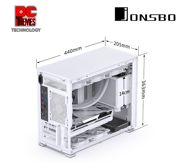 JONSBO D31 Mesh Micro Tempered Glass Casing - [White]