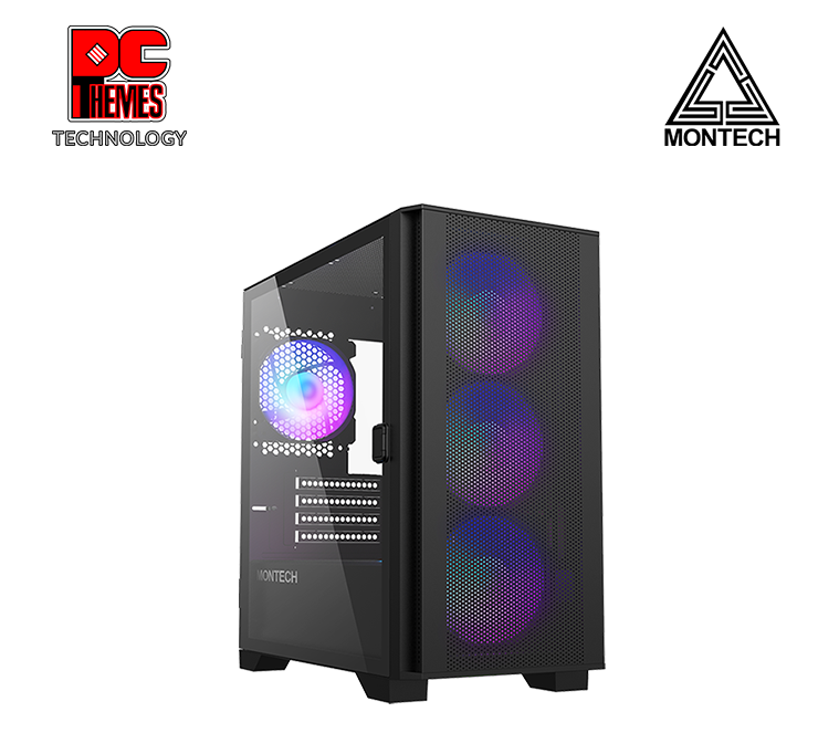 MONTECH AIR 100 ARGB MICRO TEMPERED GLASS CASING - [BLACK]