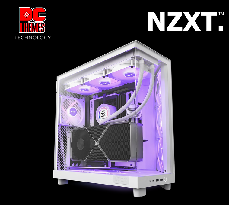 NZXT H6 Flow RGB Mid-Tower Airflow Case with 3 RGB Fans, Panoramic Glass  Panels, Cable Management - Black