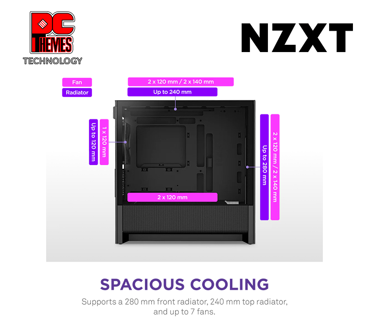 NZXT H3 Flow RGB Tempered Glass M-ATX Casing (2024) - Black