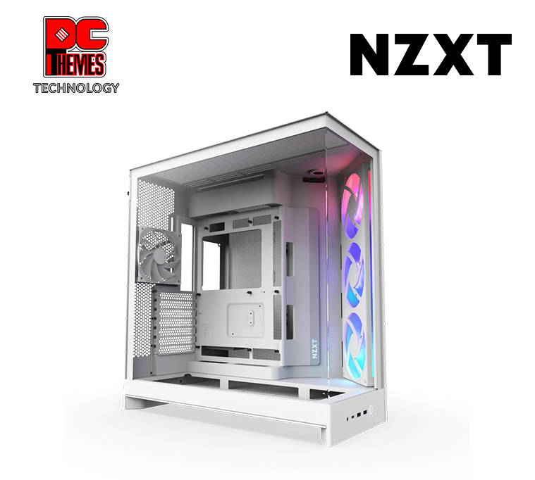 NZXT H9 Flow RGB Tempered Glass Casing - White