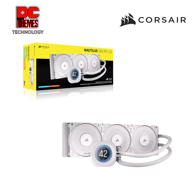 CORSAIR NAUTILUS 360 RS LCD AIO LIQUID COOLER WHITE