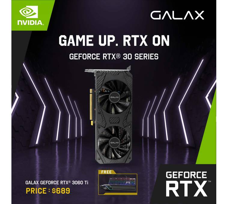 GALAX GeForce RTX® 3060 Ti 8G(1-Click OC) Graphics Card