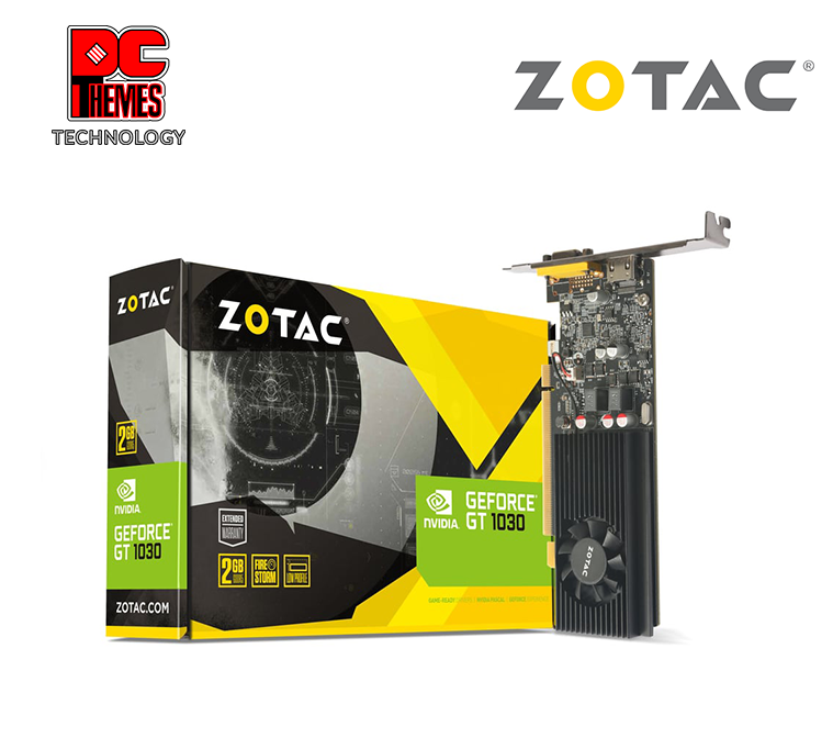 ZOTAC GT 1030 2GB Low Profile GDDR5 Graphics Card - L172.5mm x W111.15mm x H16mm (Single Slot, Includes Low-Profile Bracket)