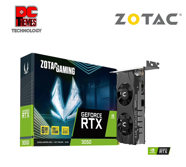 ZOTAC GAMING RTX 3050 6GB Low Profile Graphics Card - L161mm x W70.6mm x H36mm (Dual Slot, Includes LP Bracket)