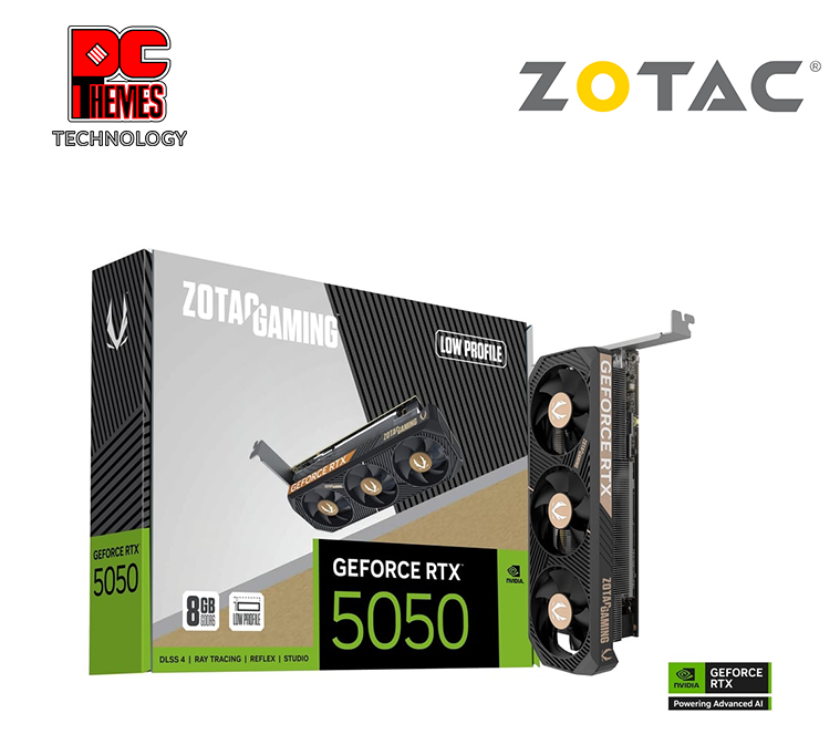 ZOTAC GAMING RTX 5050 LP 8GB Graphics Card - L182.5mm x W69mm x H38.2mm (Includes Half-Height Low-Profile Bracket)