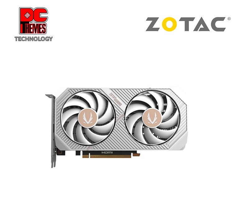 ZOTAC GAMING RTX 5050 TWIN EDGE OC 8GB Graphics Card - WHITE -	L220.5mm x W120.25mm x H41.6mm (SFF-Ready)