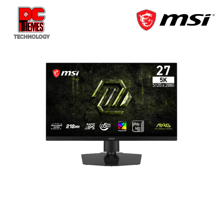MSI MAG 271KPD7 Dual Mode: 5120x2880 (UHD+) / 2560x1440 (WQHD) Flat 75Hz (UHD+) / 300Hz (WQHD) Monitor