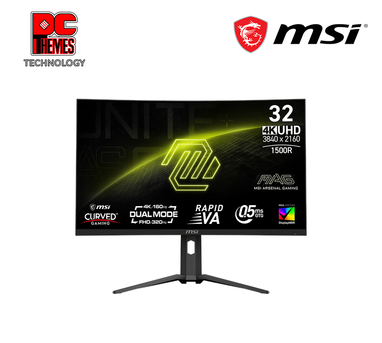 MSI MAG 321CUPDF Dual Mode: 3840x2160 (UHD) / 1920x1080 (FHD)Curved  1500R 160Hz (UHD) / 320Hz (FHD) Monitor