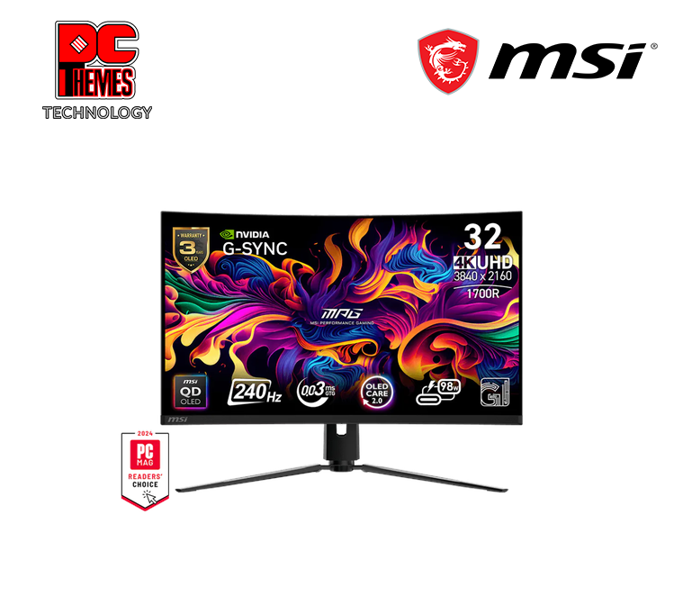 MSI MPG 321CURX QD-OLED 3840x2160 (UHD) Curved 1700R 240Hz Monitor