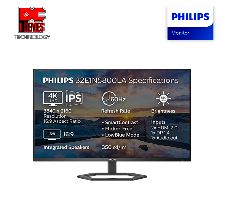 PHILIPS 32E1N5800LA 31.5" VA, UHD, 60Hz, Flatscreen Monitor