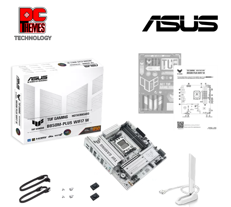 ASUS TUF GAMING B850M-PLUS WIFI 7 AM5 Motherboard - White