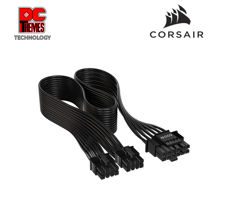 COESAIR 12+4pin PCIe Gen 5 Type-4 600W 12VHPWR Cable Flat Ribbon Black