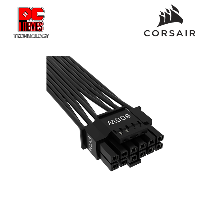 COESAIR 12+4pin PCIe Gen 5 Type-4 600W 12VHPWR Cable Flat Ribbon Black