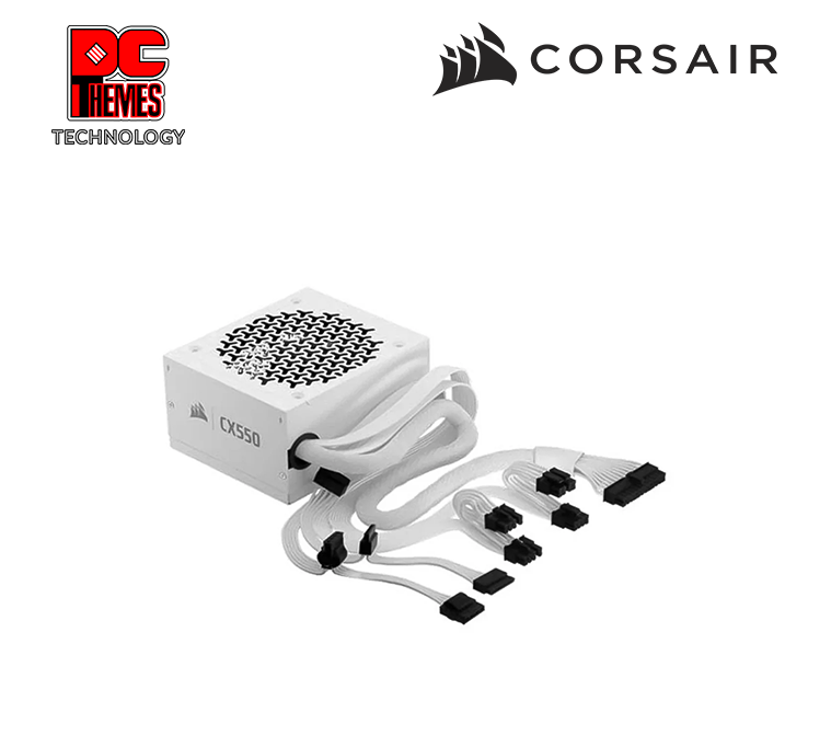 CX White Series, CX550 White, 550 Watt, ATX 3.1, Cybenetics Bronze, Non-Modular Power Supply
