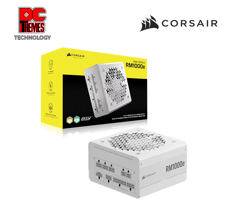 CORSAIR RMe Series RM1000e Fully Modular Low-Noise ATX Power Supply - White