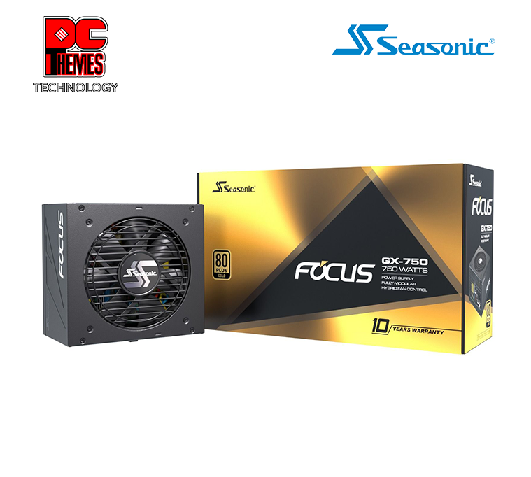 SEASONIC Focus GX-750W Full Mod 80+ Gold Power Supply - Black