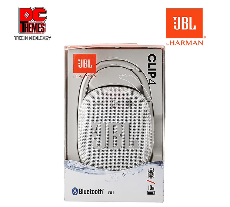 JBL Clip 4 Bluetooth Speaker (White)