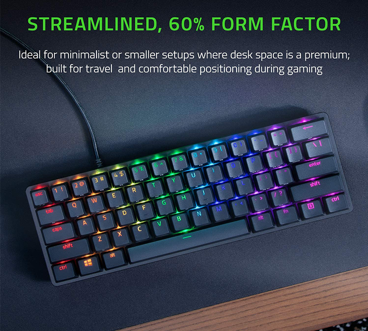 RAZER Huntsman Mini 60% Gaming Keyboard [Clicky-Purple]
