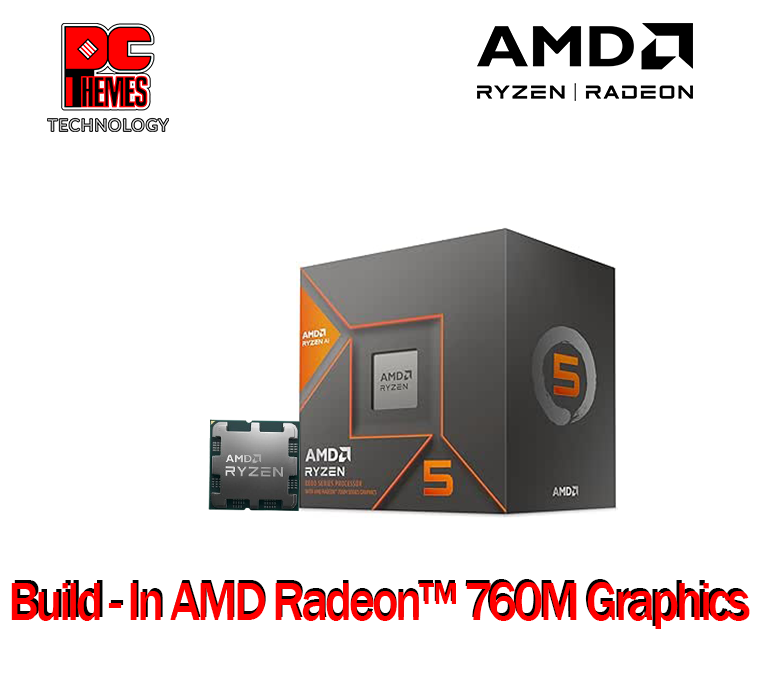 AMD Ryzen 5 8600G [ 6 Cores | 12 Threads | Max. Boost Clock Up to 5GHz ] with  AMD Radeon™ 760M Graphics AM5 Processor