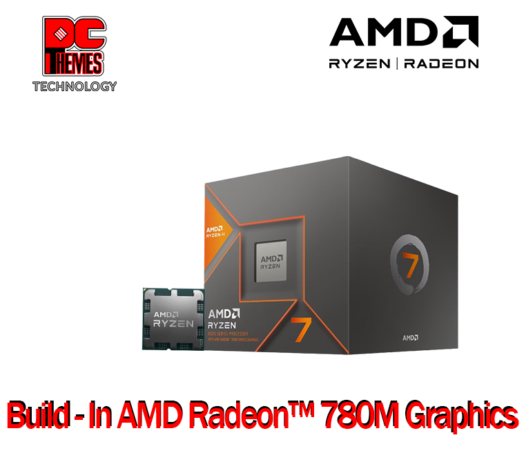 AMD Ryzen 7 8700G [ 8 Cores | 16 Threads | Max. Boost Clock Up to 5.1GHz ] with  AMD Radeon™ 780M Graphics AM5 Processor
