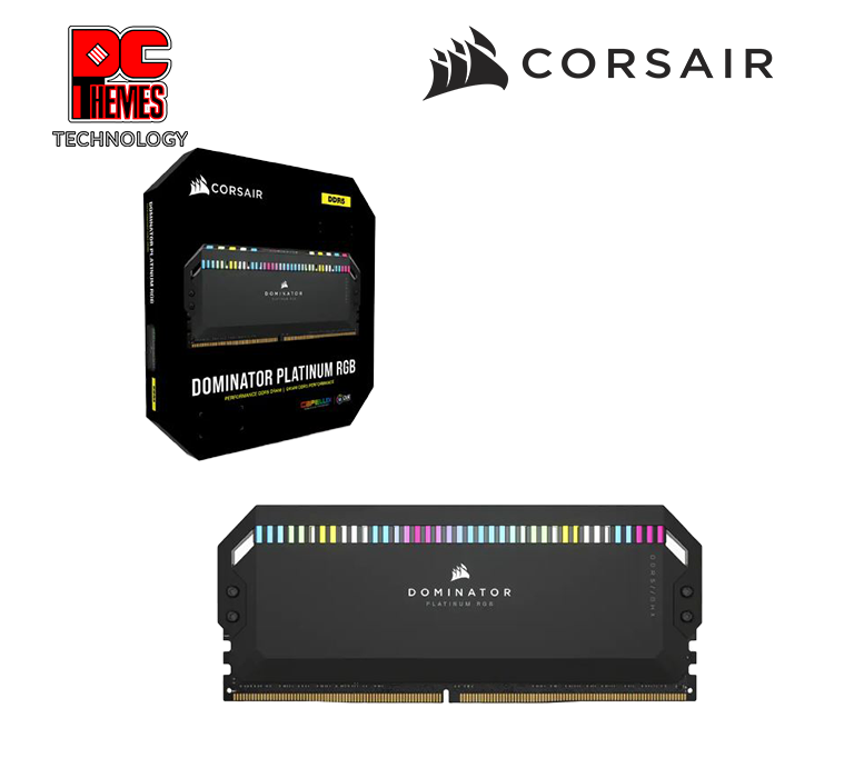 CORSAIR Dominator Plat Rgb 5200MHz 32GB Kit C40 DDR5 Desktop Memory -[Black]