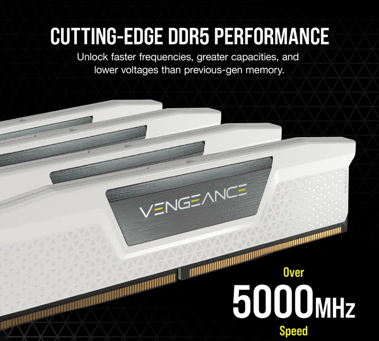 CORSAIR Vengeance 5200MHz 32GB C40 DDR5 XMP Desktop Memory - [White]